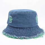Cwah1512_Japanese Style Ripped Denim Bucket Hat
