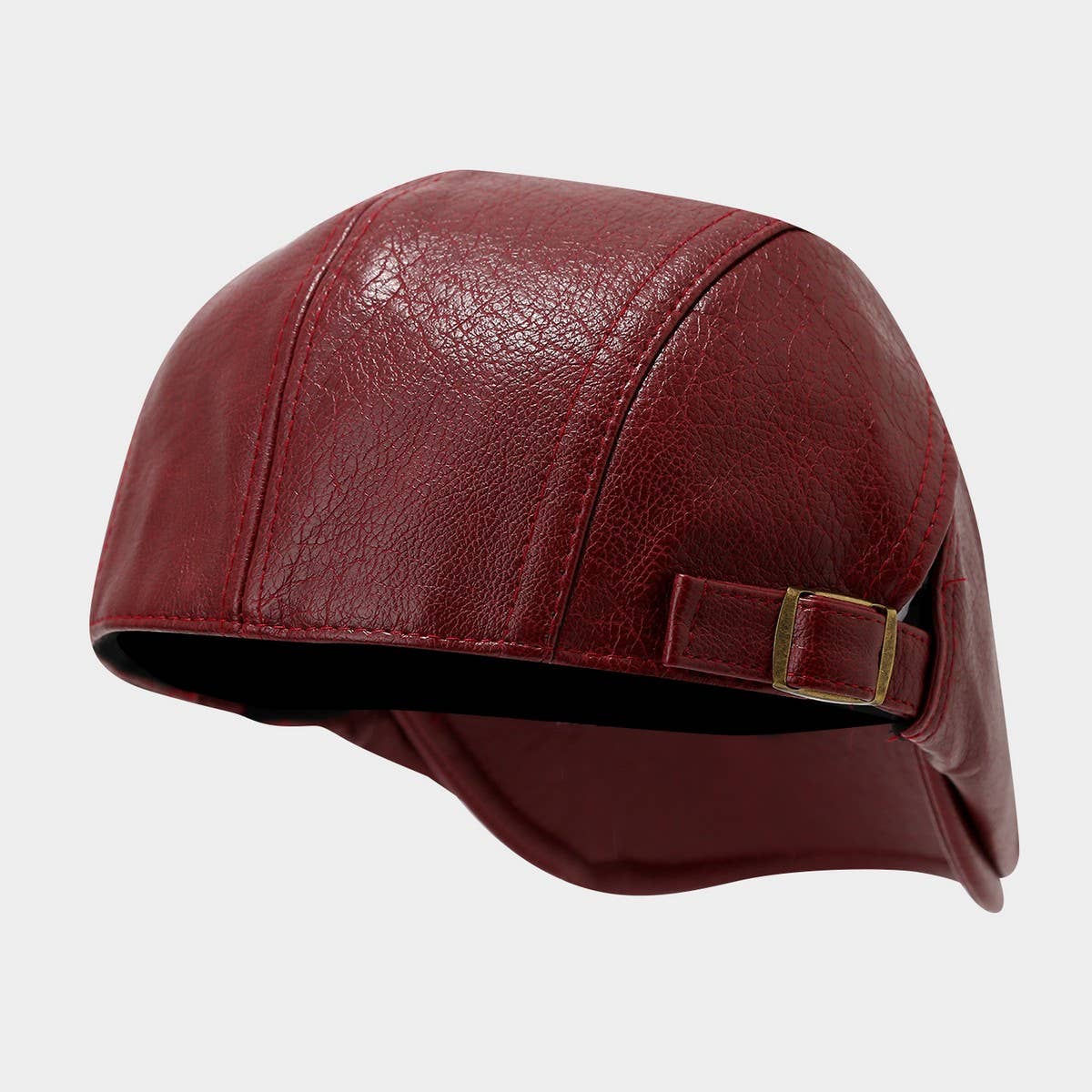 Vintage Leather Newsboy Beret Hat Unisex_Cwah04625