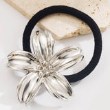 METAL LEAF FLOWER ELASTIC HAIR TIE FOR WOMEN_CWAHA6172