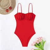 Womens One Piece Suspender Bikini Swimsuit