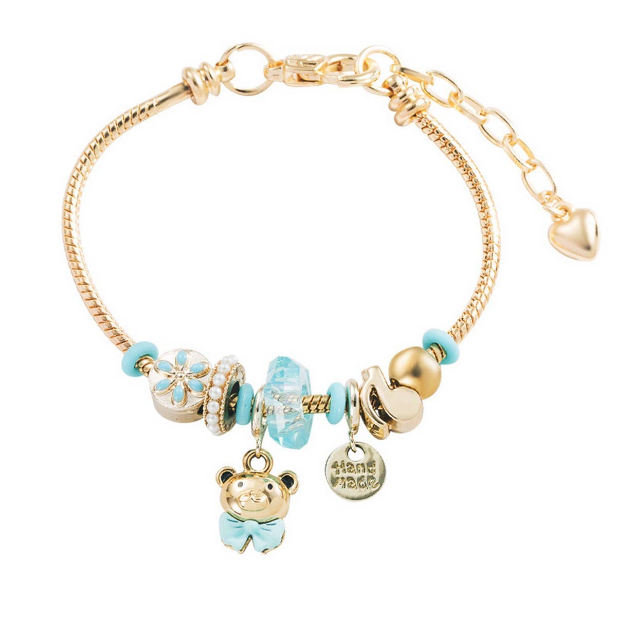 ADJUSTABLE GOLD BEAR RHINESTONE BRACELET_CWMM8626