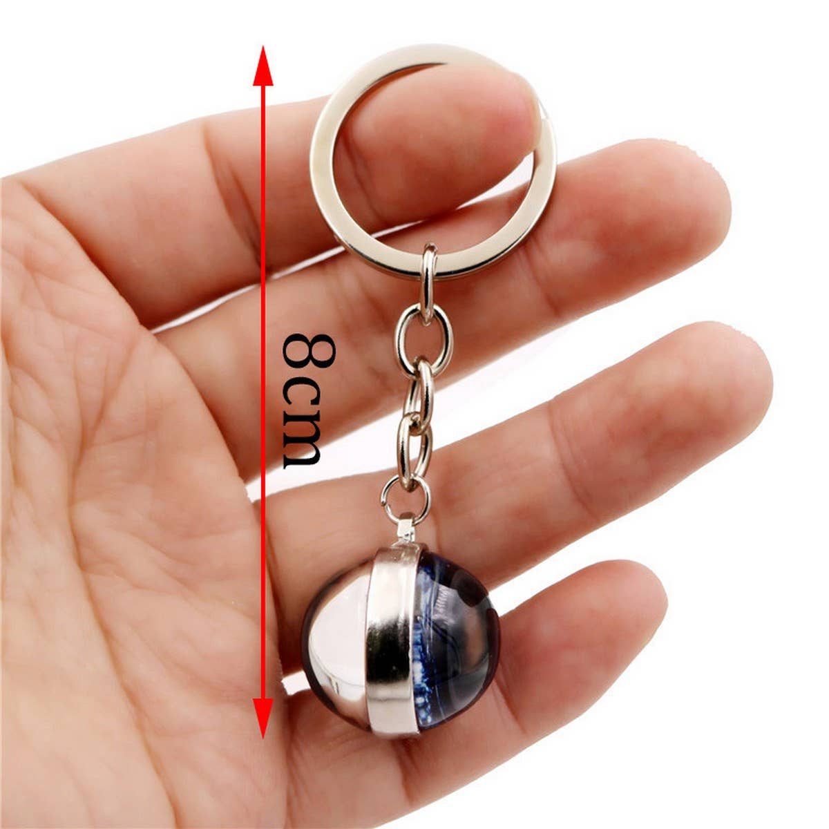 DOUBLE SIDED GLASS BALL KEYCHAIN PENDANT JEWELRY_CWMM0492