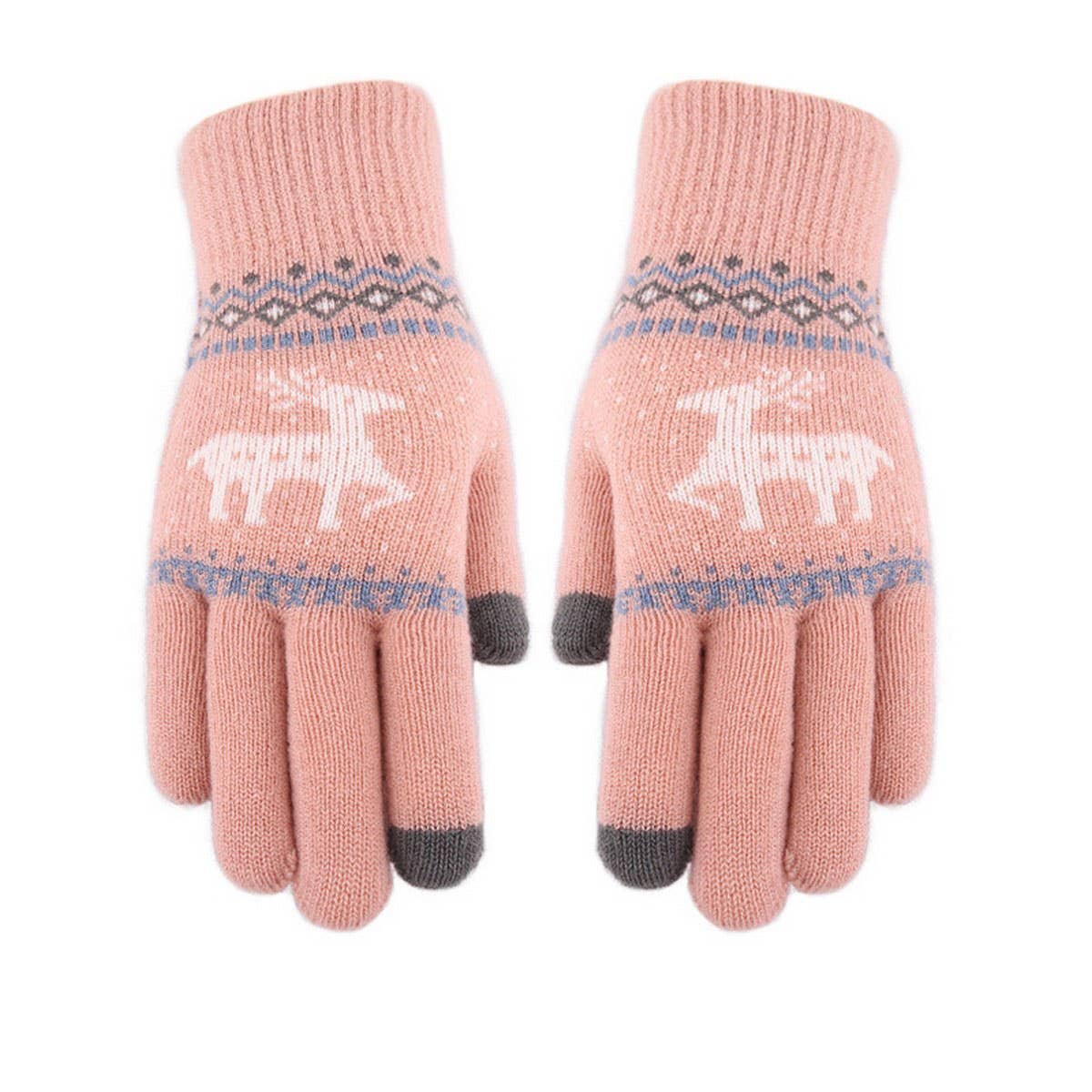 NEW JACQUARD DOUBLE LAYER DEER TOUCH SCREEN GLOVES_CWAG0239