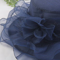 Women New Beach Cover Flower Mesh Hat_Cwah1207