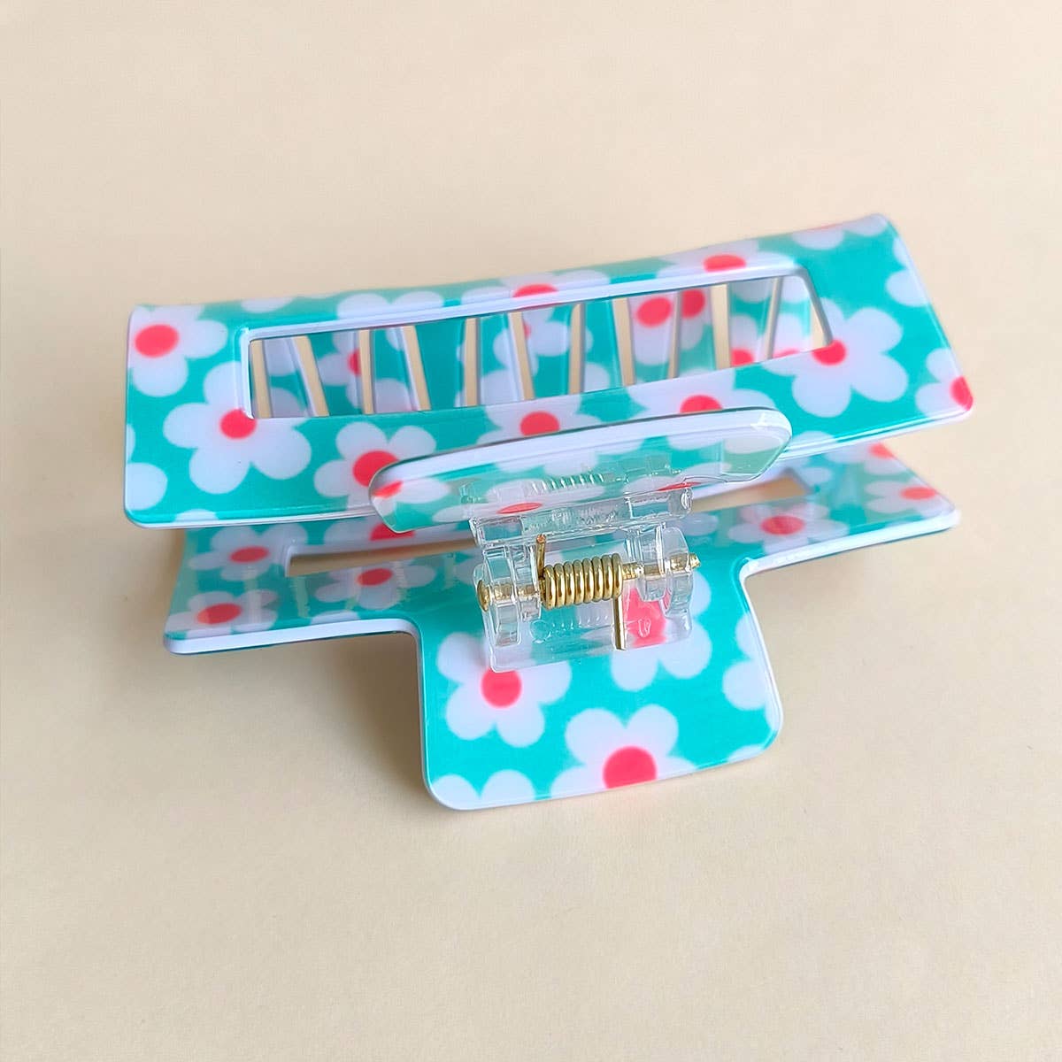 DOPAMINE FLOWER SQUARE HAIR CLAW CLIP CUTE STYLE_CWAHA1022