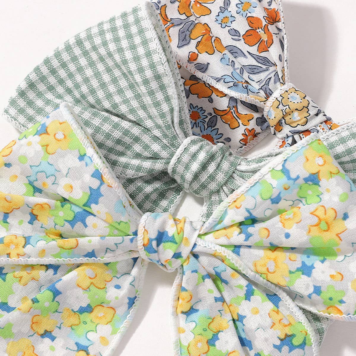 FLORAL COTTON BOW HAIR CLIP FOR BABY GIRLS_CWAHA6752