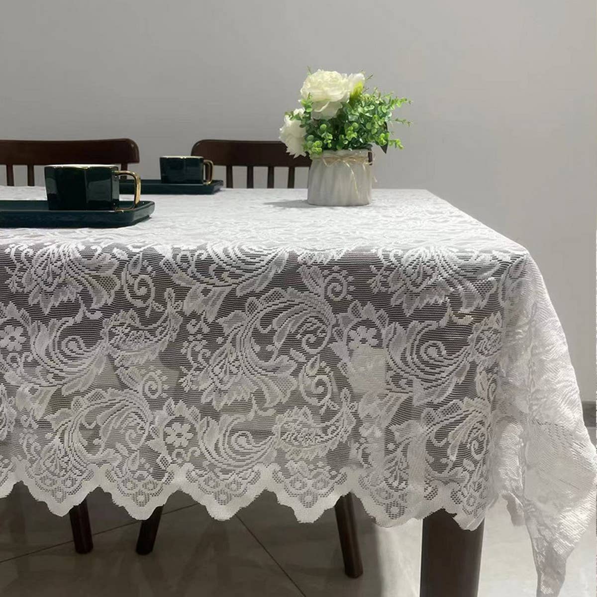ROMANTIC LACE TABLECLOTH RECTANGULAR TABLECLOTH_CWMM1722