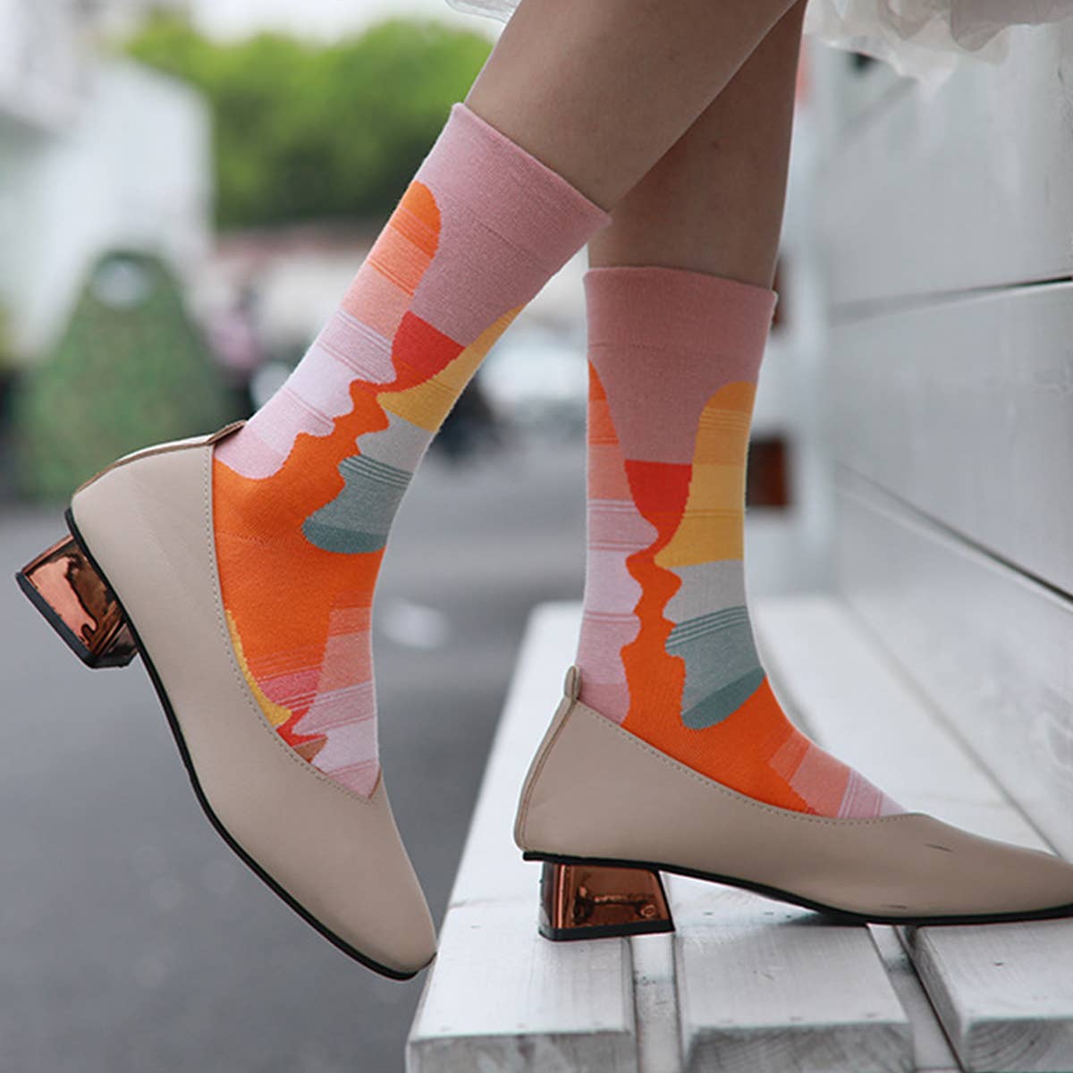 RETRO STREET COTTON MID SOCKS_CWMS0196