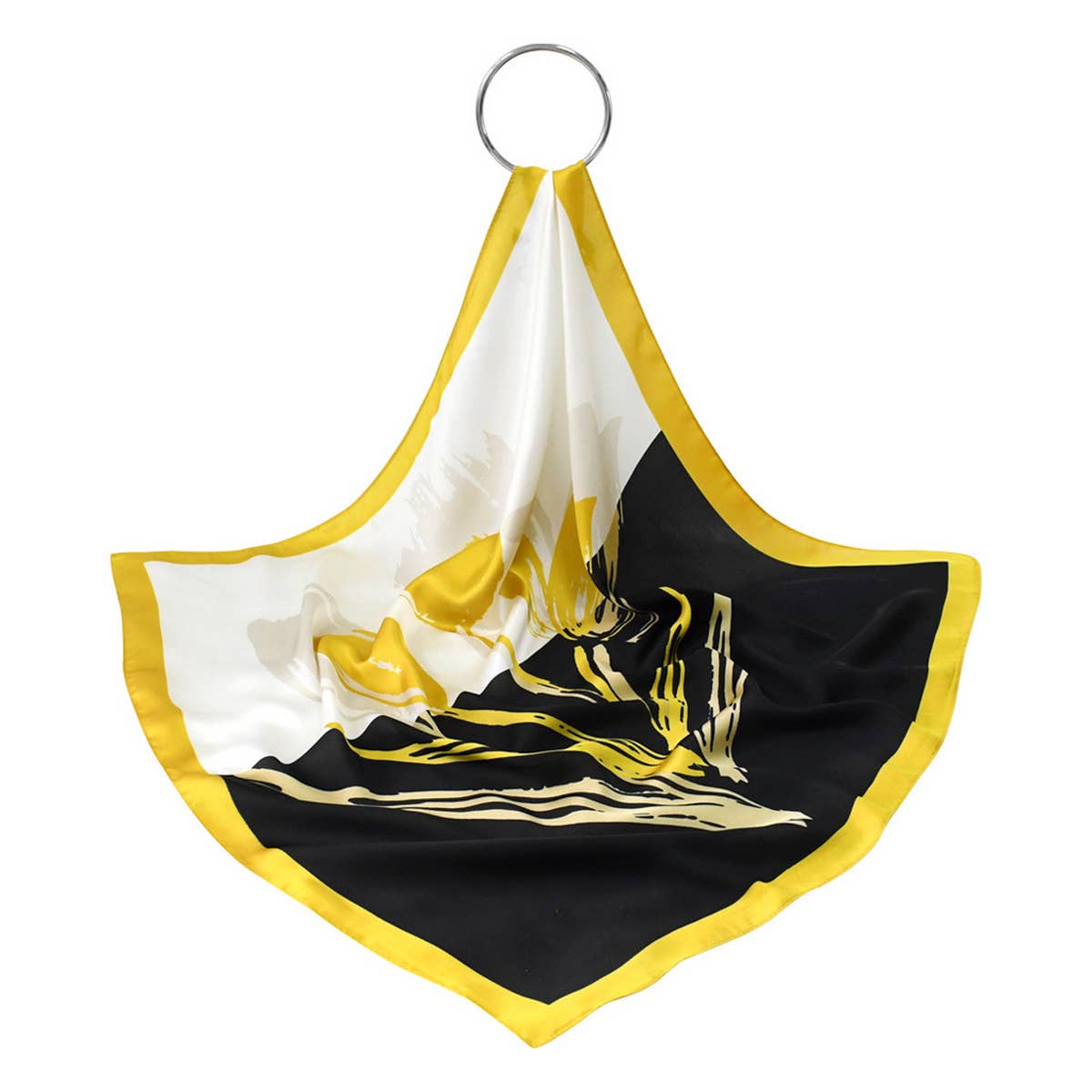 FLORAL SILK SCARF FRESH ELEGANT SQUARE HEADSCARF_CWASC1154