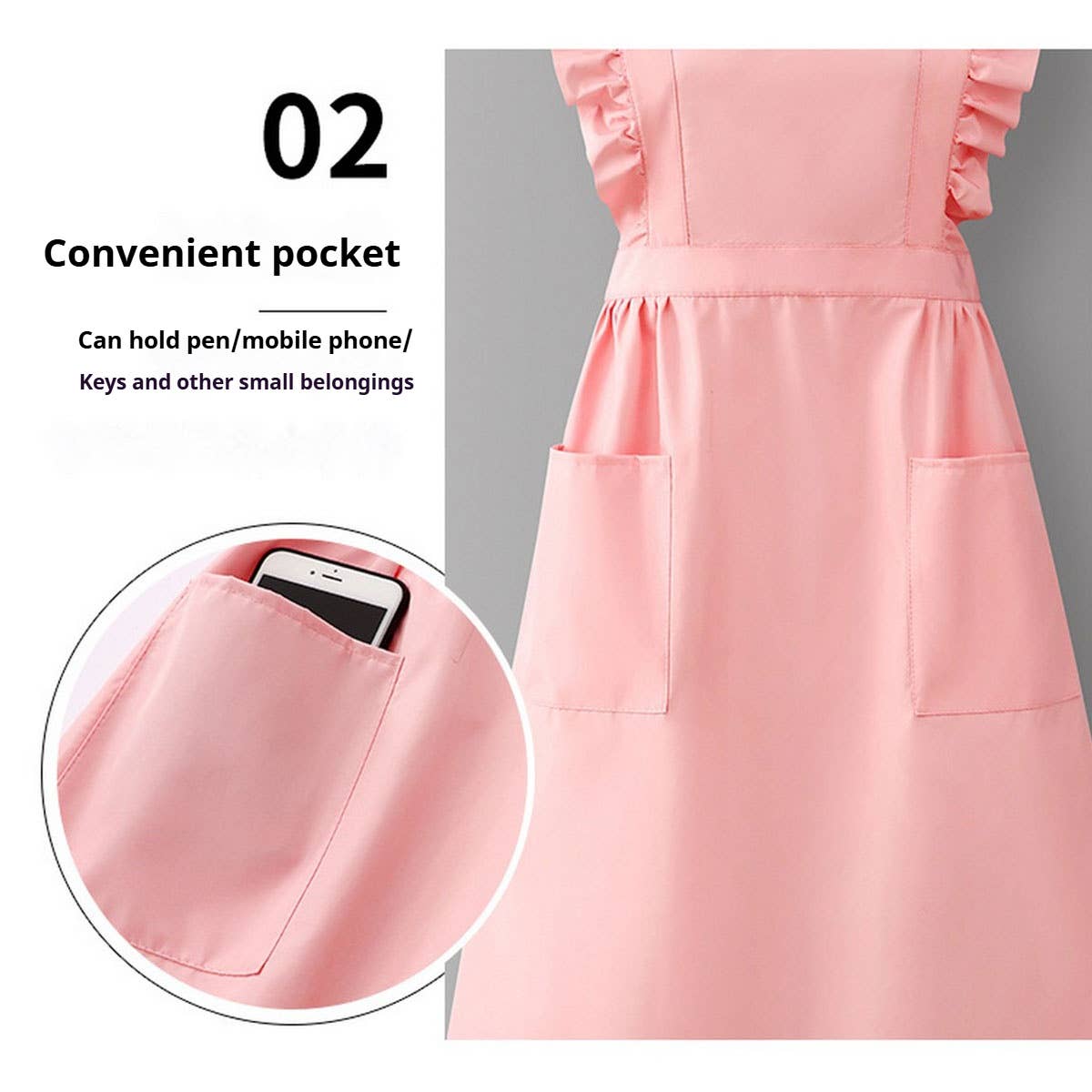 HOUNDSTOOTH SOLID COLOR WATERPROOF WORK APRON_CWMM6792