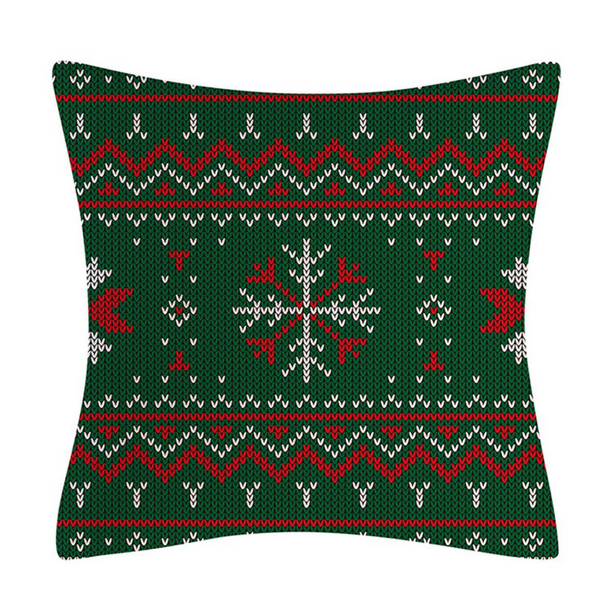 CHRISTMAS WOOL KNITTED STYLE RED PILLOWCASE_CWMM1402