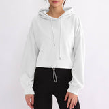 Waffle Rope Short Pullover Hoodie Sports Hoodie