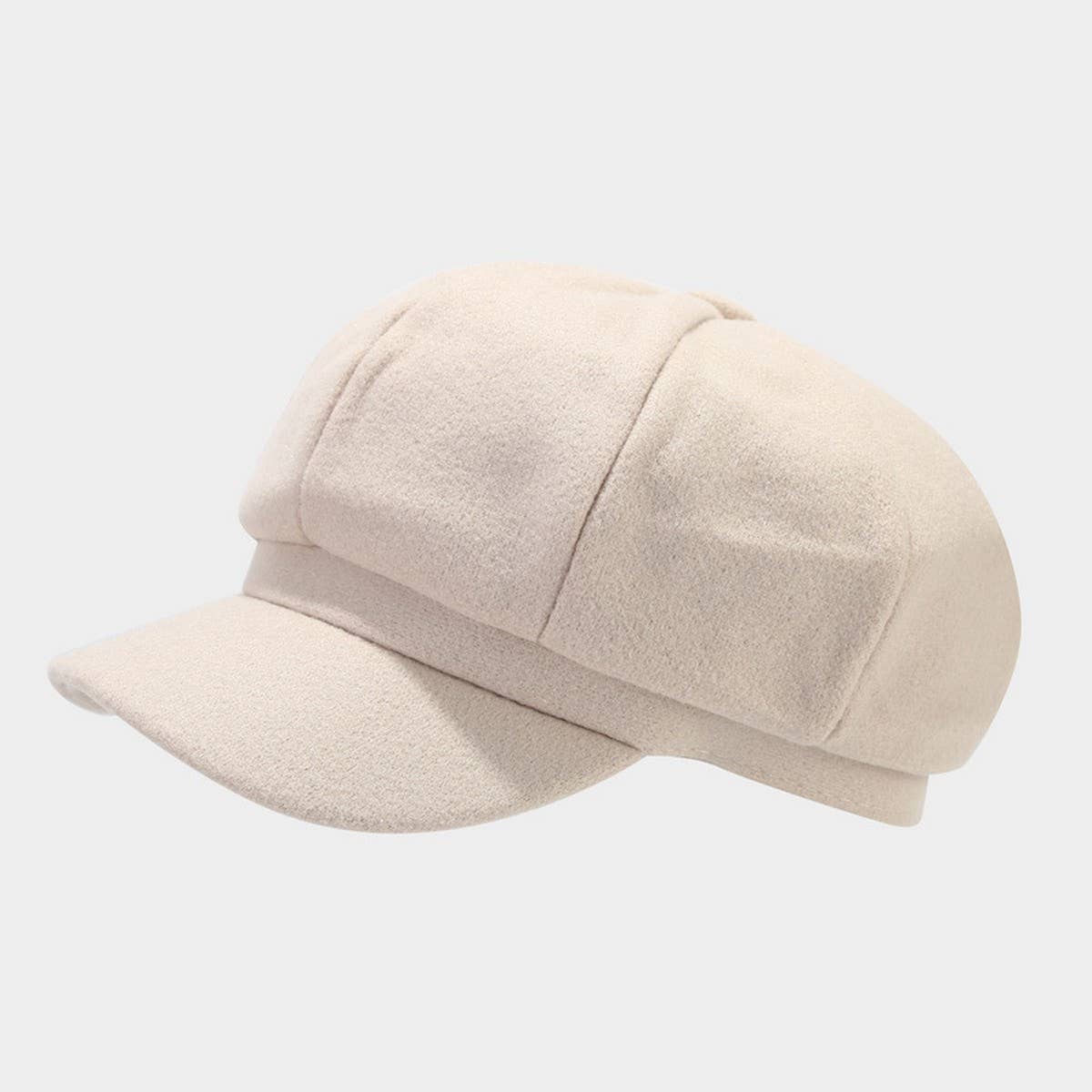 Winter Wool Beret Cap Retro Newsboy Octagonal Hat_Cwah04703