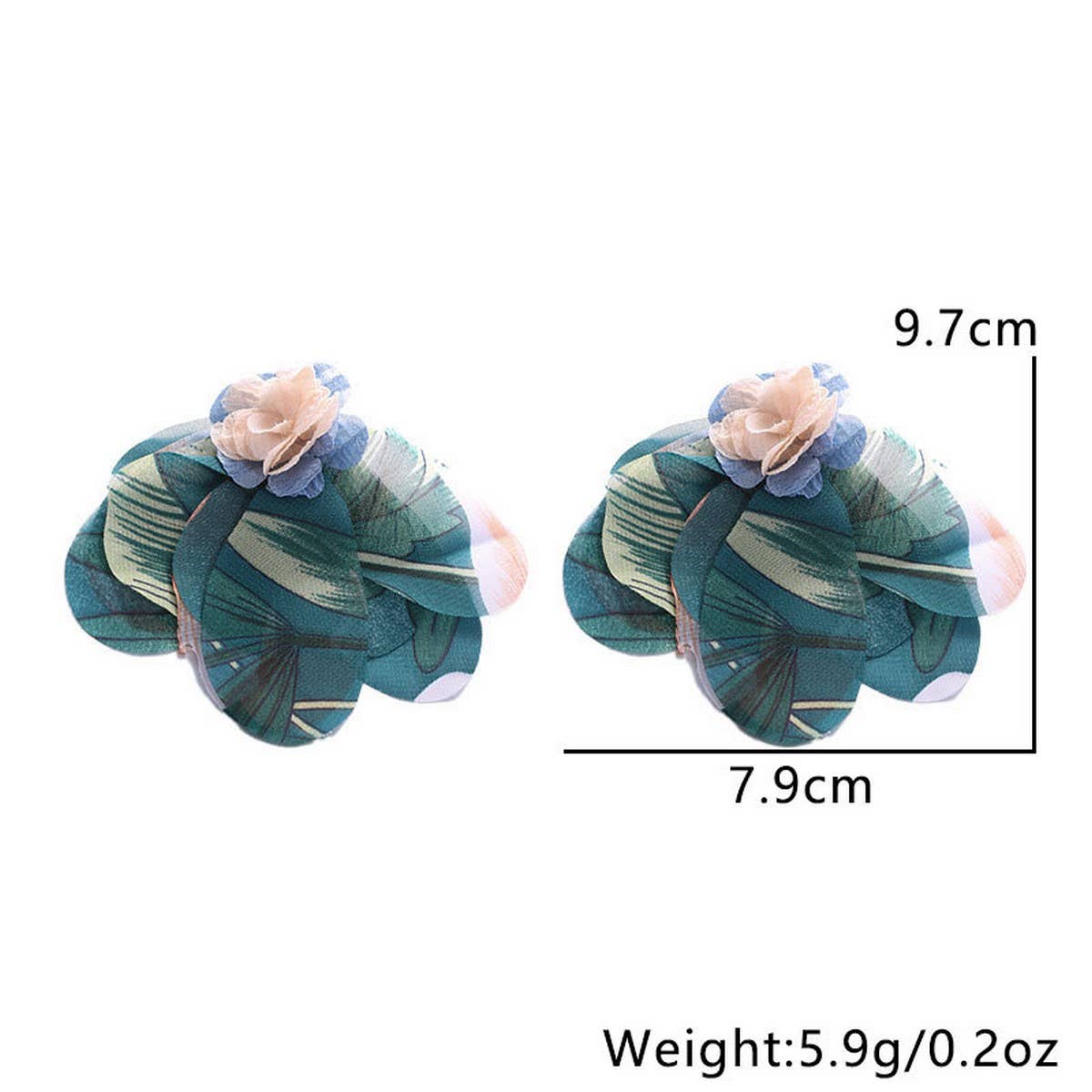 HANDMADE FABRIC FLOWER EARRINGS FRESH DESIGN_CWMM6263