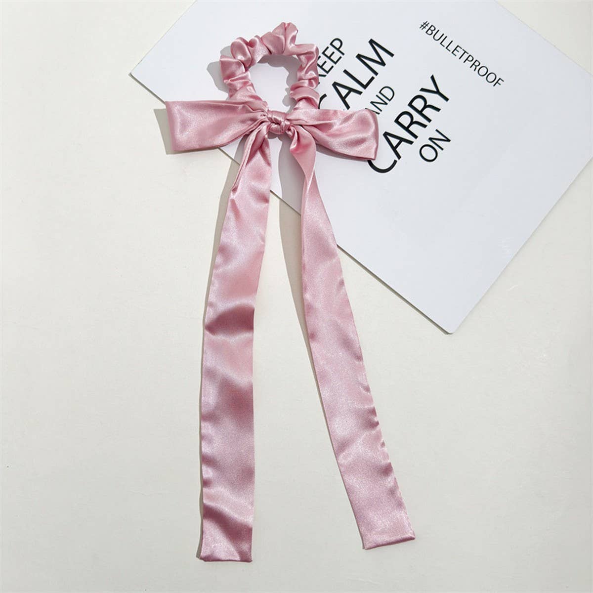 Women Long Bow Elastic Band Hair Tie_Cwaha1079