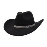 Unisex Wool Cowboy Fedora Ethnic Style Hat_Cwah04404