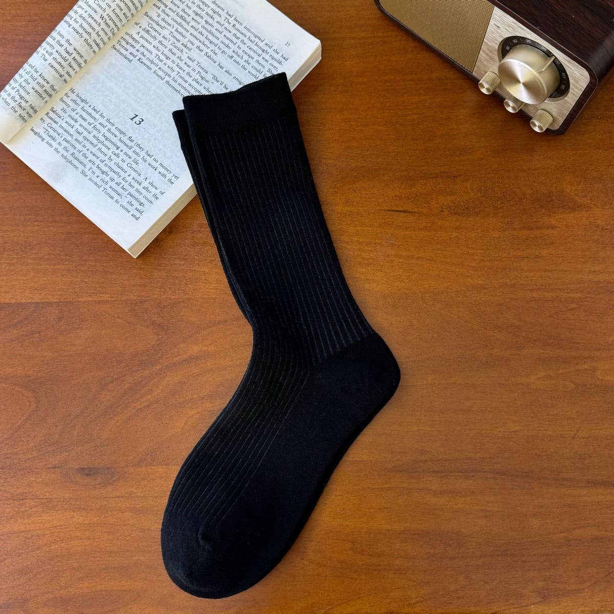 NEW COTTON VERTICAL STRIPED BONELESS PILE SOCKS_CWMS1393