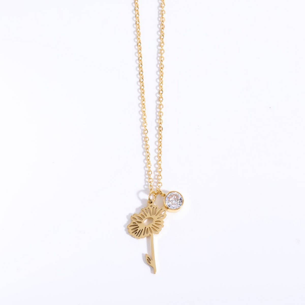 Vintage December Flower Zircon Pendant Bracelet_Cwmm3765