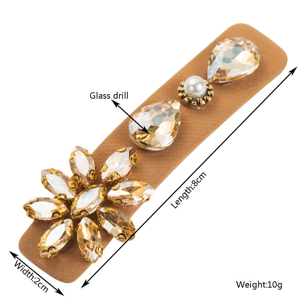 FRENCH RHINESTONE HAIRPIN LUXURY SIDE BANGS CLIP_CWAHA1774