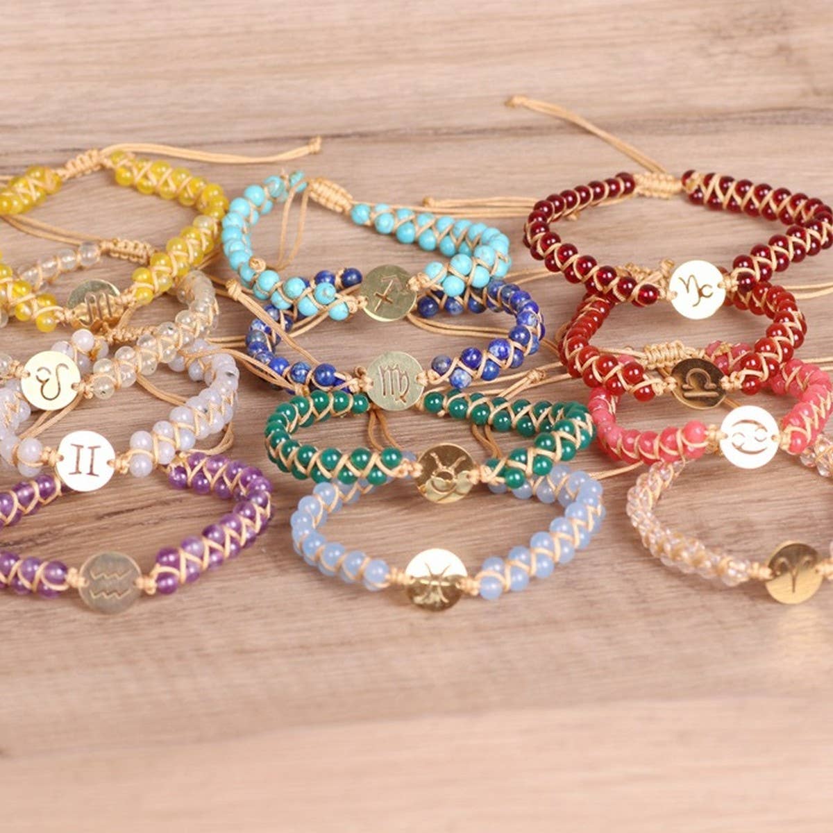 CONSTELLATIONS 4MM STONE BEADS BRAIDED BRACELETS_CWAJE3939