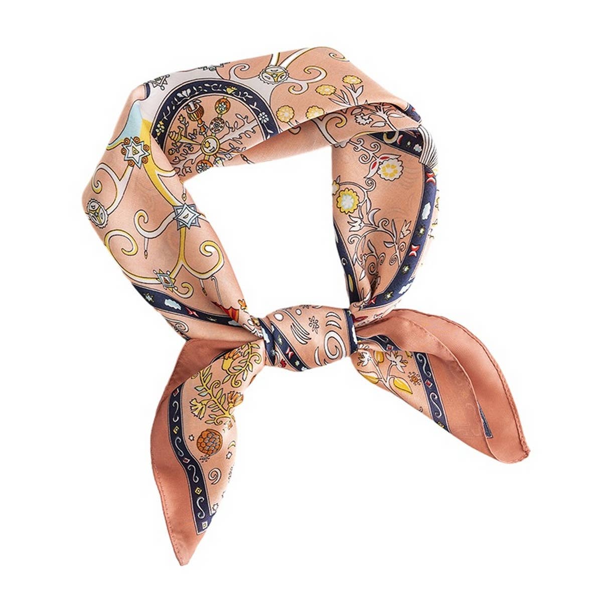 FLORAL SATIN SQUARE SCARF FOR WOMEN S ELEGANCE_CWASC0498
