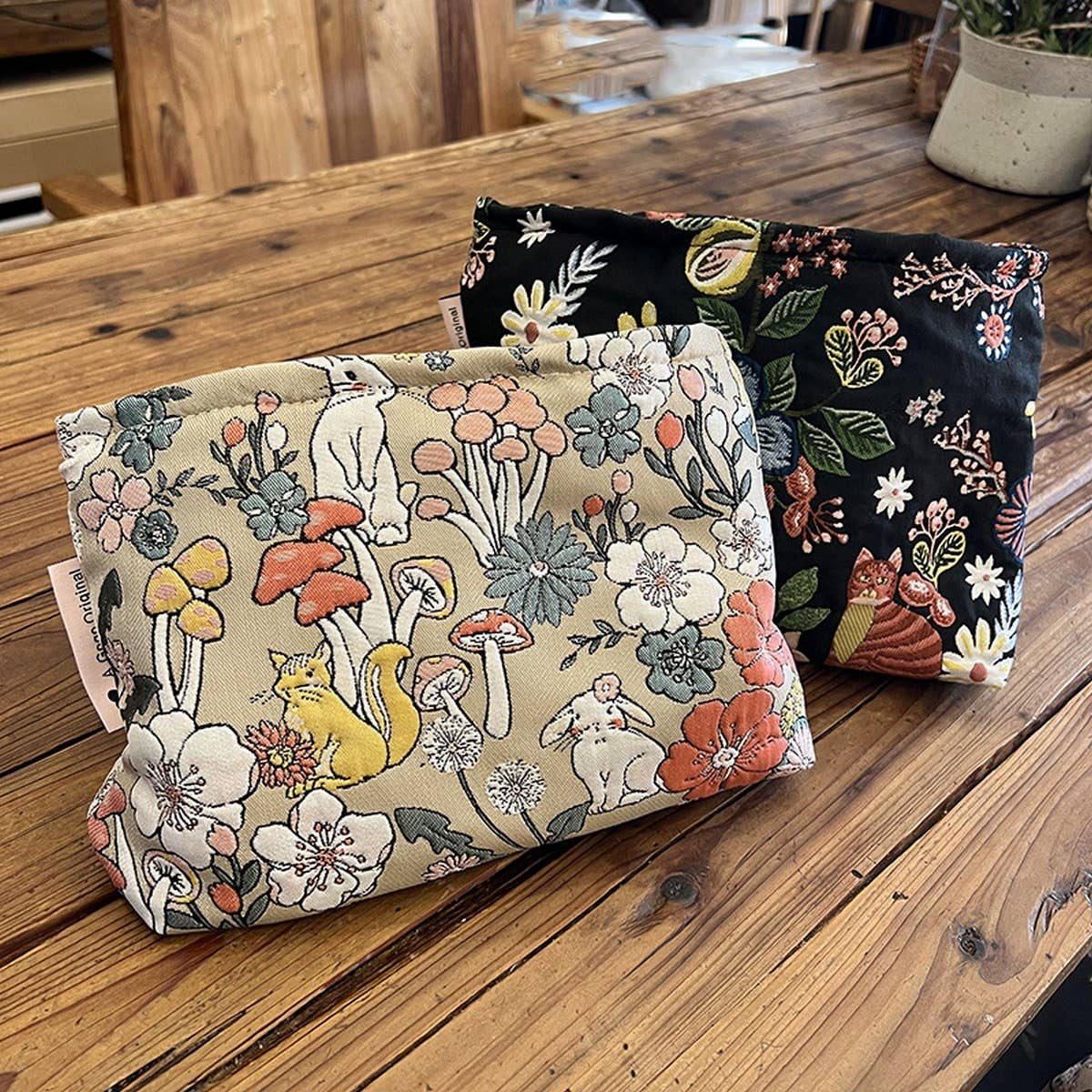 Large Canvas Makeup Bag Travel Cosmetic Pouch_Cuab00657