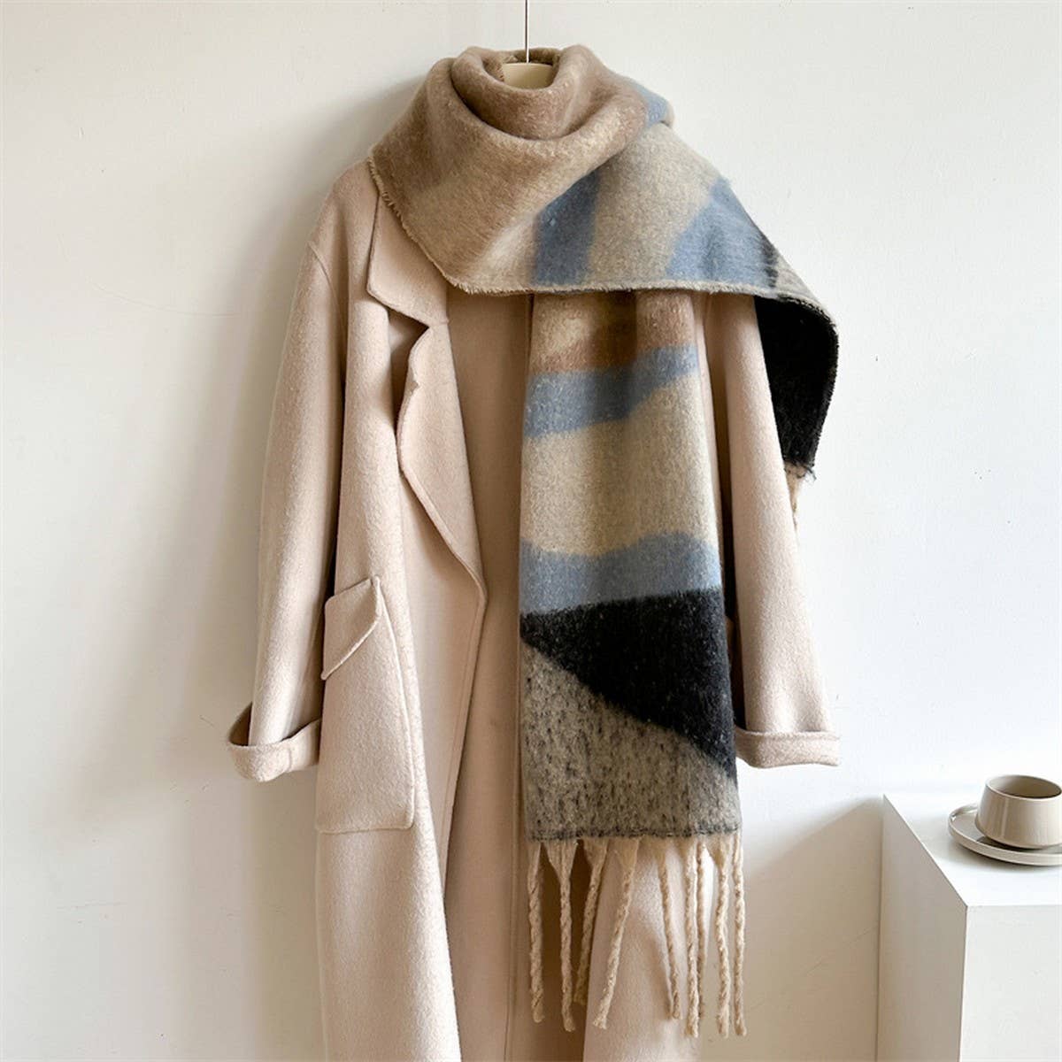 COLORBLOCK WINTER SCARF THICK WARM UNISEX WRAP_CWASC0969