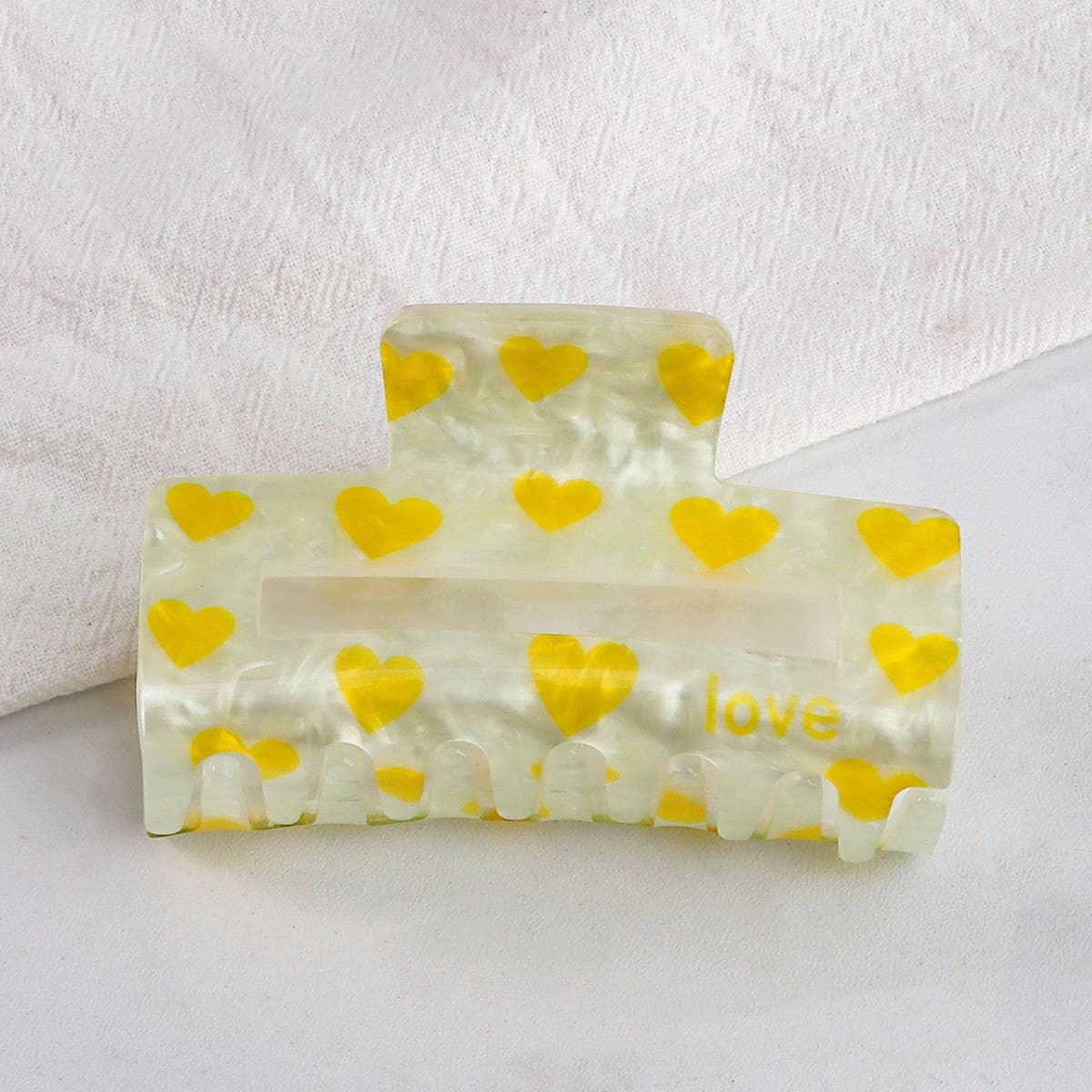 Cwaha1610_Cherry Heart Strawberry Rectangle Hair Claw Clip