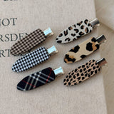 Houndstooth Hair Clip Elegant Lazy Style_Cwaha07909