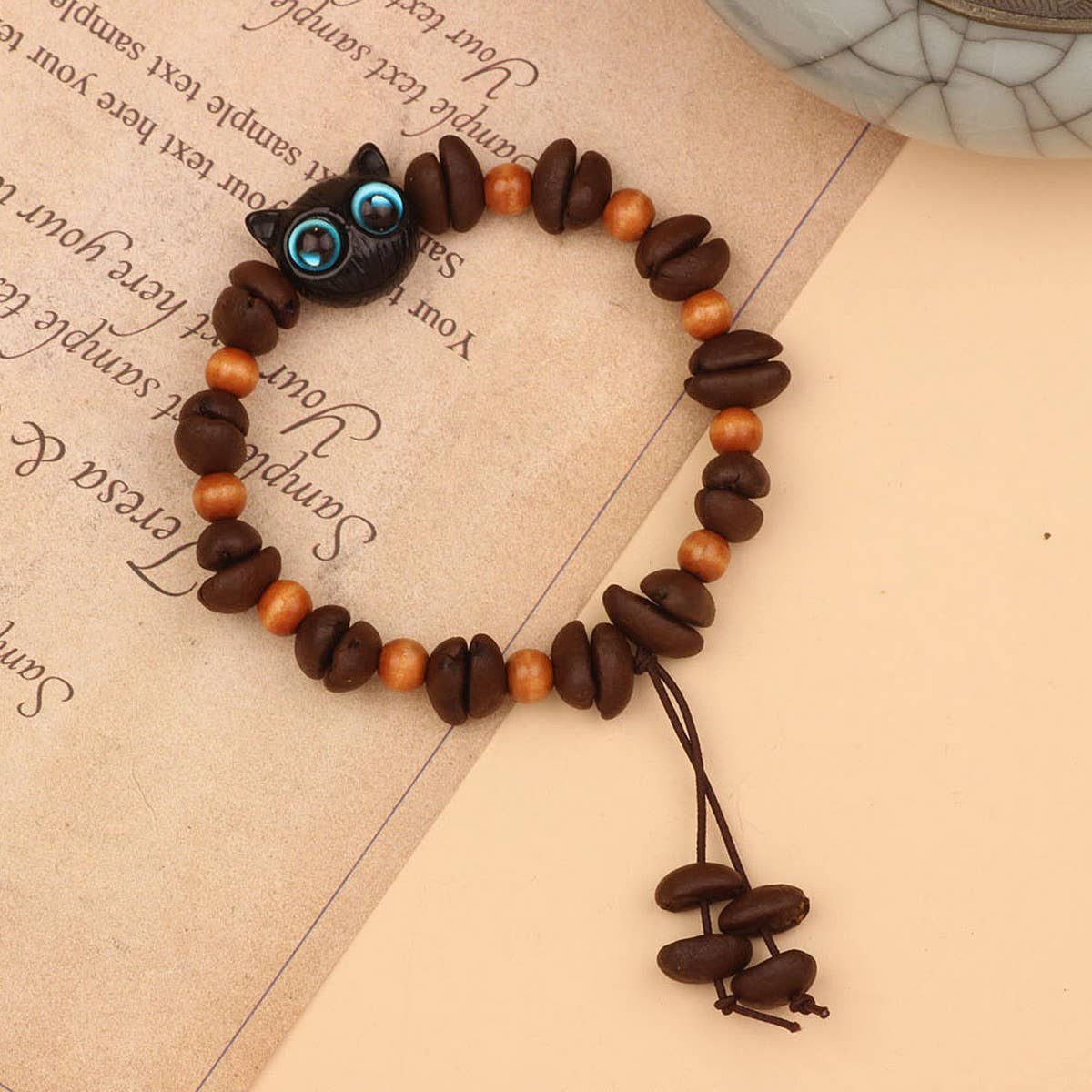 CREATIVE CARTOON HANDMADE COFFEE BEAN BRACELET_CWAJE3963
