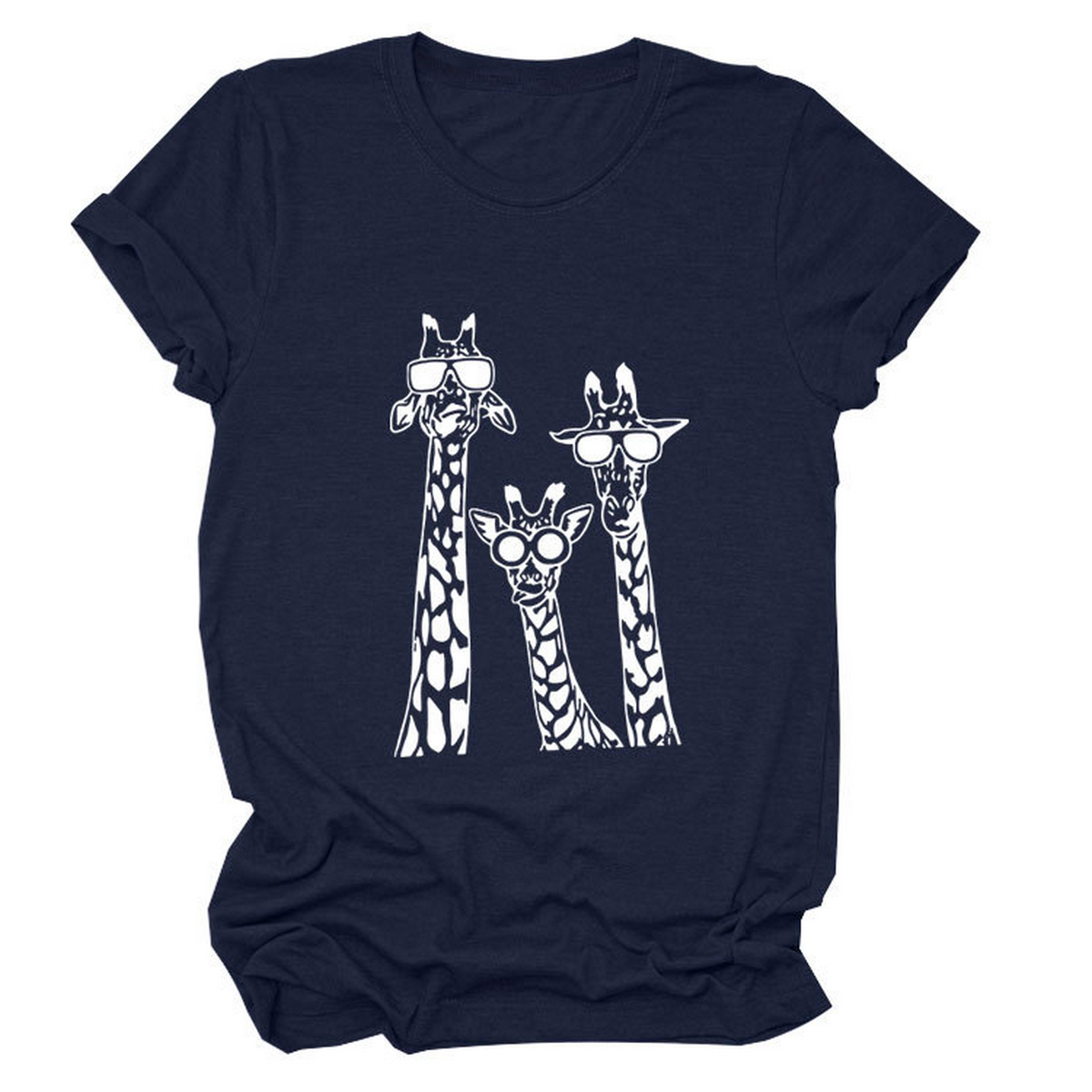 Womens Giraffe Print Casual Summer T-Shirt