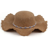 Women Casual Visor Dome Wave Brim Straw Hat_Cwah1197