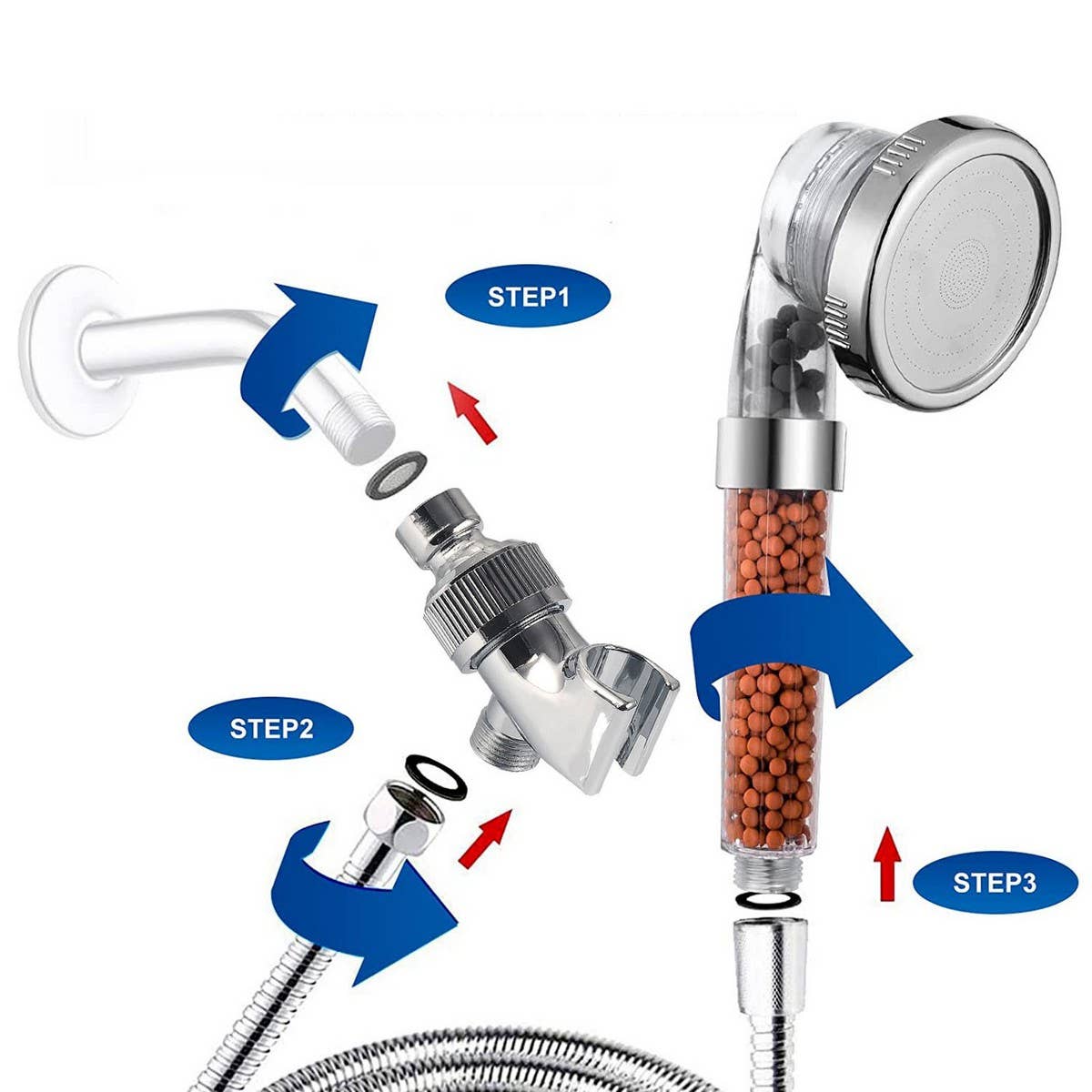NEGATIVE ION BOOSTER ADJUSTABLE SHOWER SET_CWASC1704