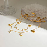 18K GOLD MOON STAR TASSEL BRACELET WITH CRYSTALS_CWAJE4662