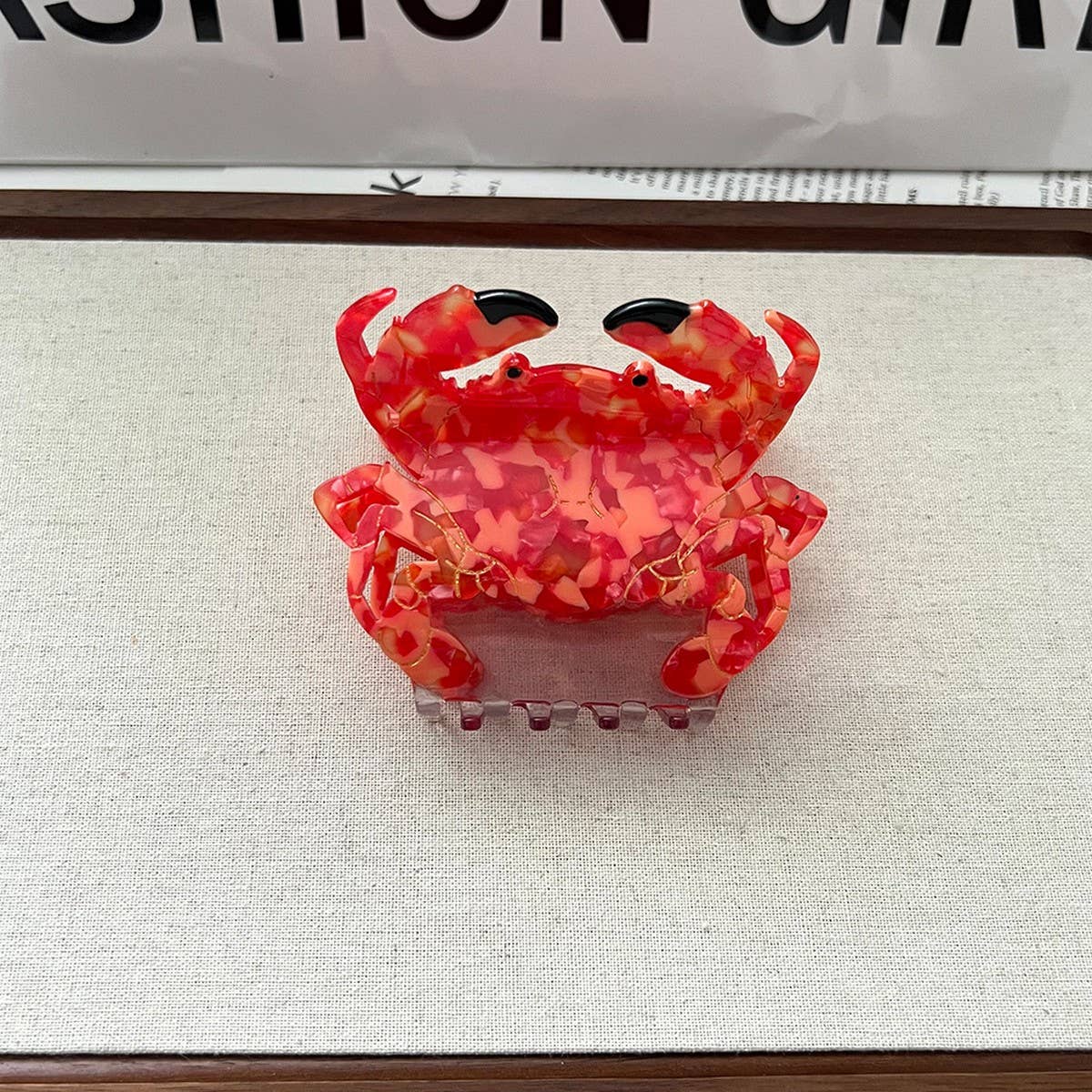 CRAB ACETATE HAIR CLAW CUTE MEDIUM DUCKBILL CLIP_CWAHA5773