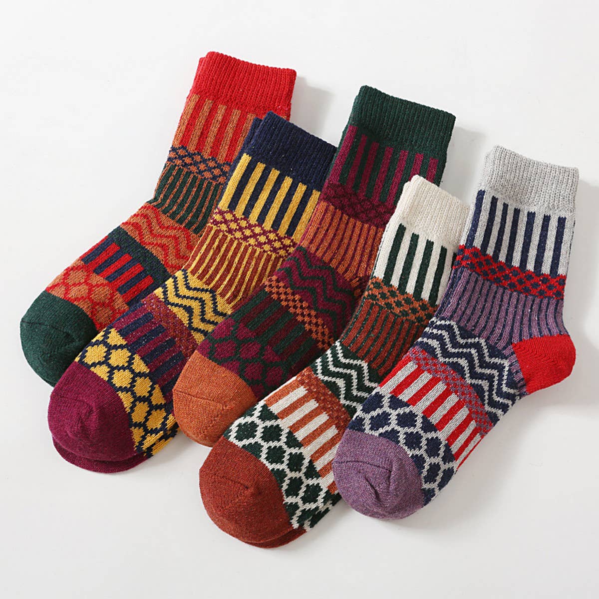 Women Vertical Striped Socks Pairs Per Pack_Cwms0696