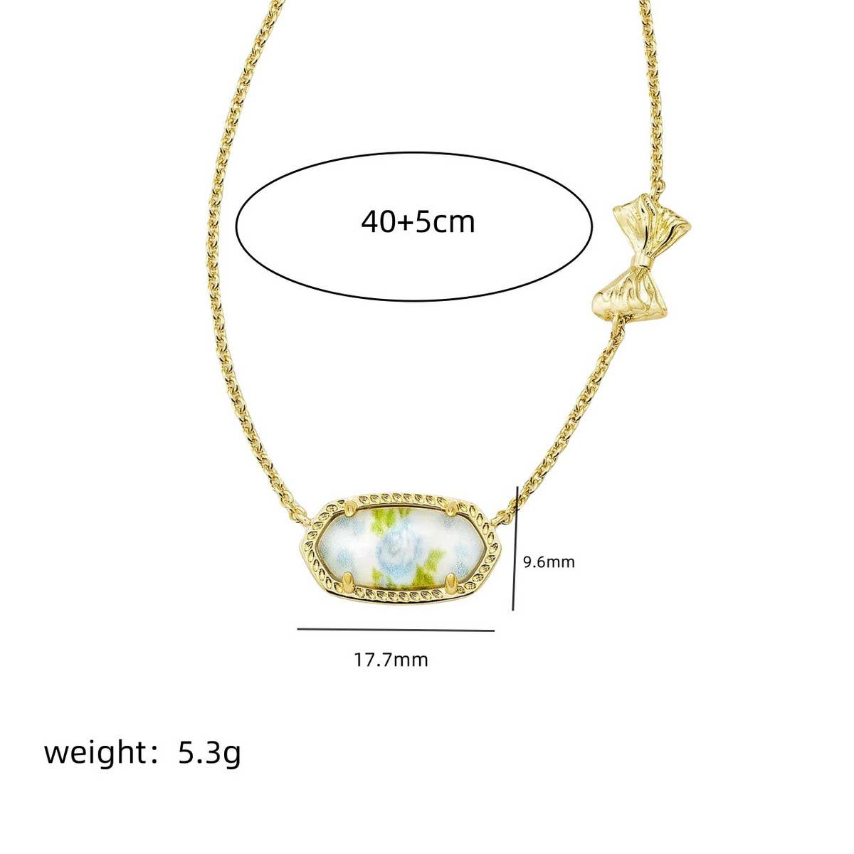 NEW RETRO GOLD BOW FLOWER NECKLACE FOR WOMEN_CWMM3758