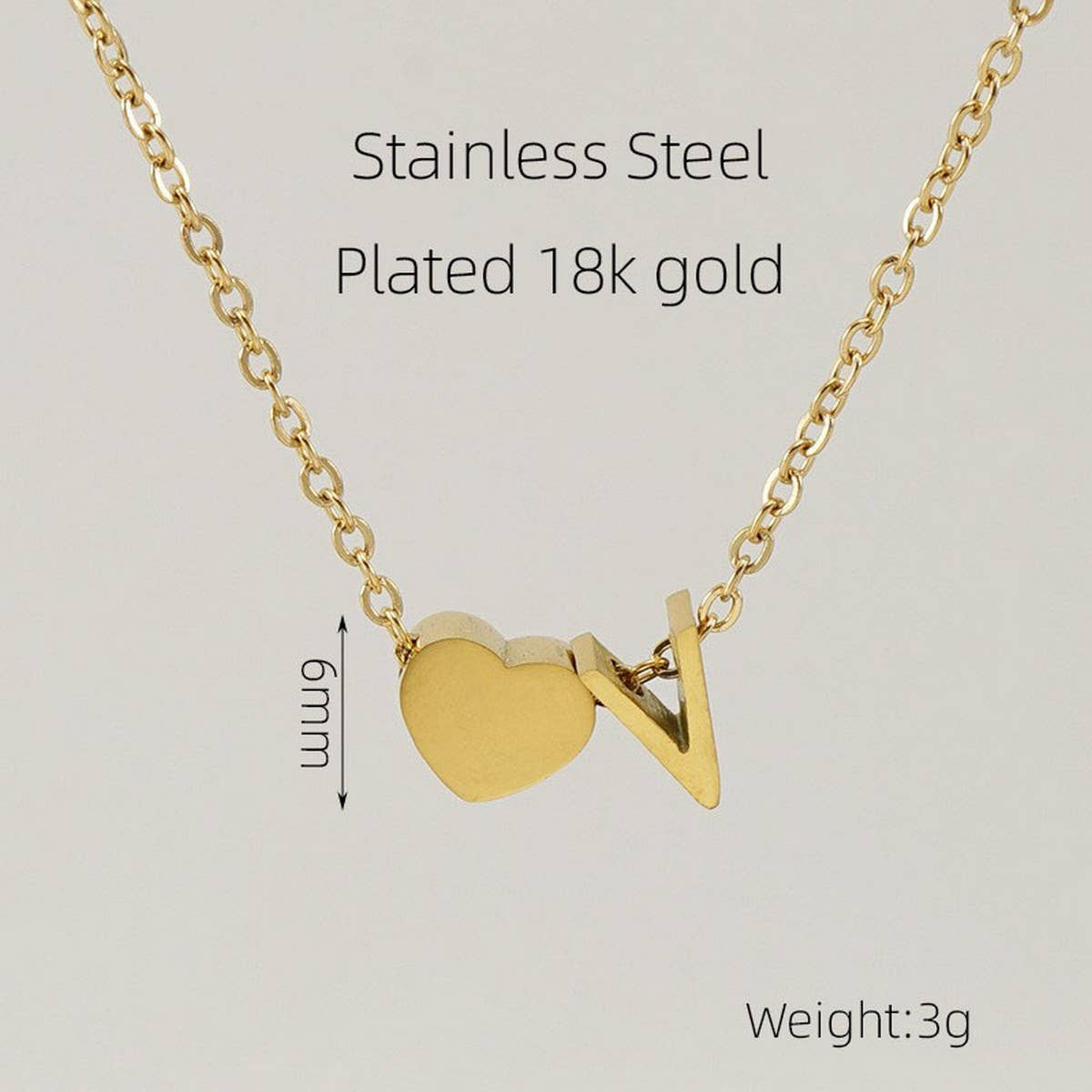 18K GOLD HEART LETTER PENDANT NECKLACE_CWAJE0692