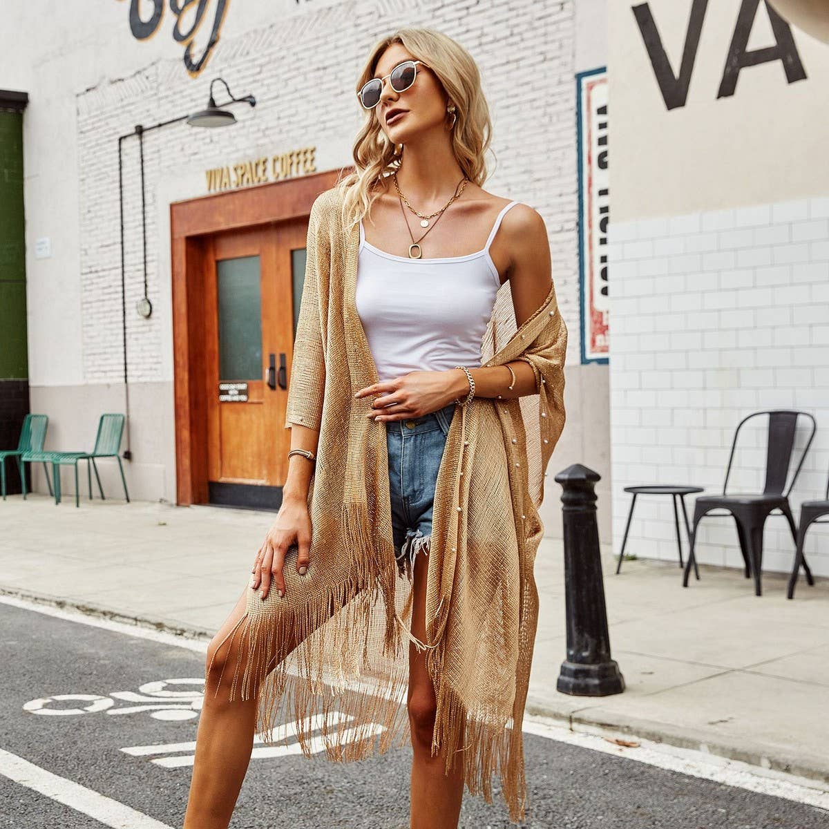 LONG TASSEL LACE FRONT OPEN KIMONO FOR SUMMER_CWASC0803