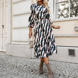 Stylish Zebra-Print Dress With Bow Waist