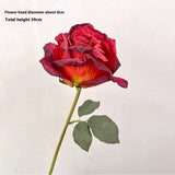 BURNT EDGE ROSE BOUQUET ARTIFICIAL FLOWER DECOR＿cWMM6478