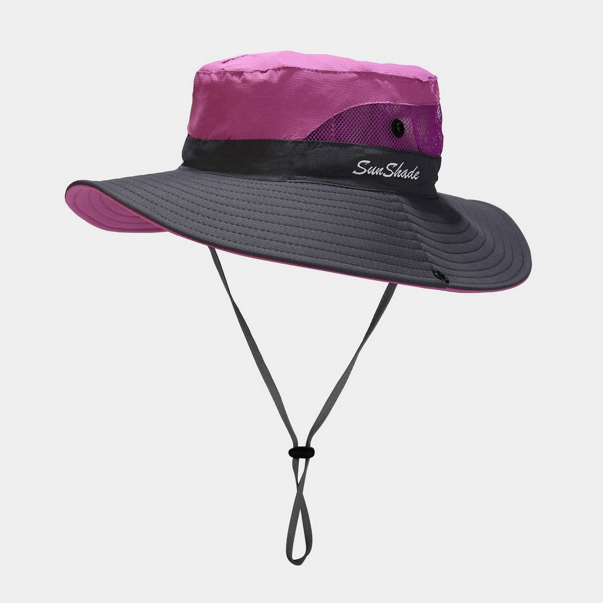 FOLDABLE WIDE BRIM UV PROTECTION PONYTAIL SUN HAT_CWAH3795