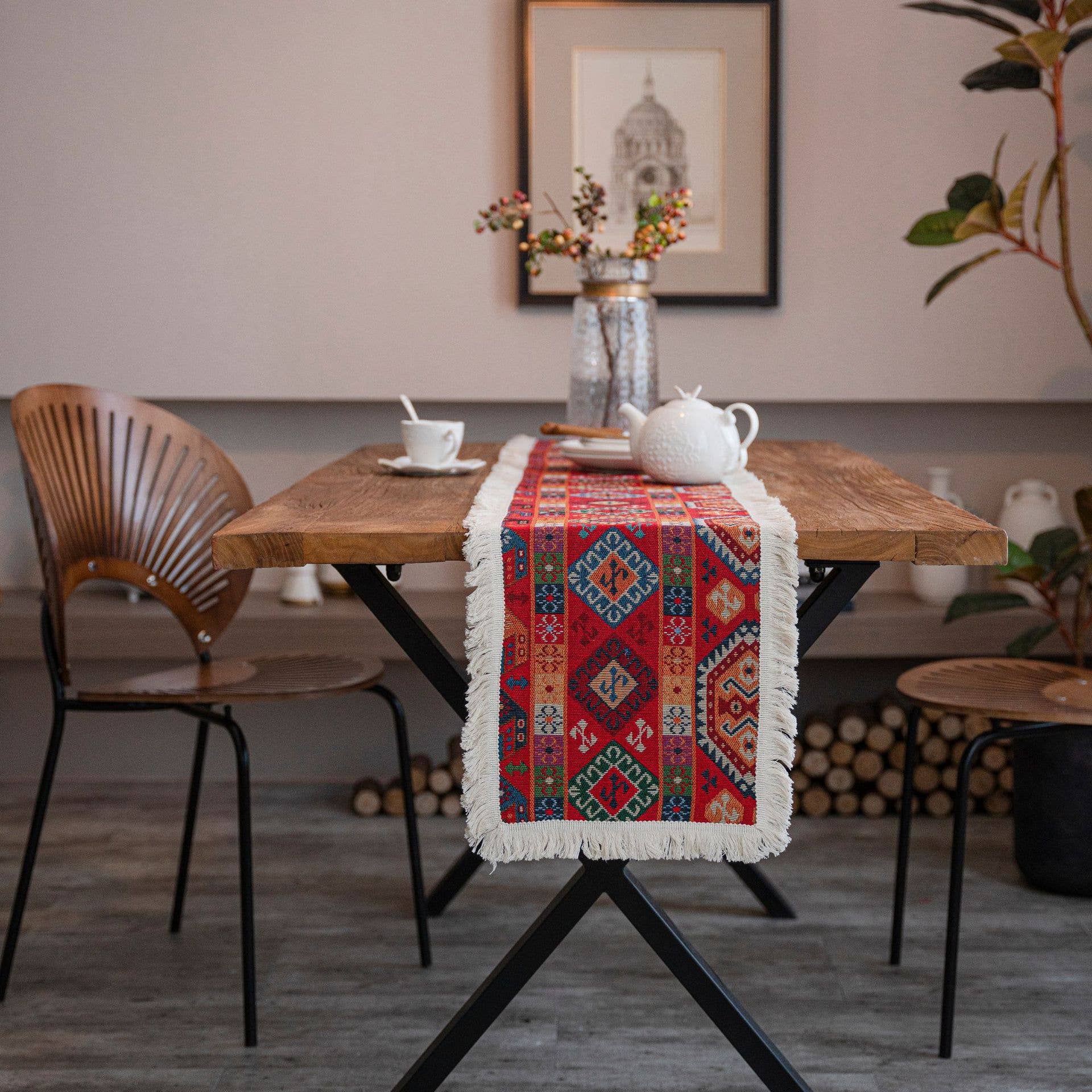 TASSEL DETAILED MULTI PATTERN TABLE RUNNER_CWMM0027