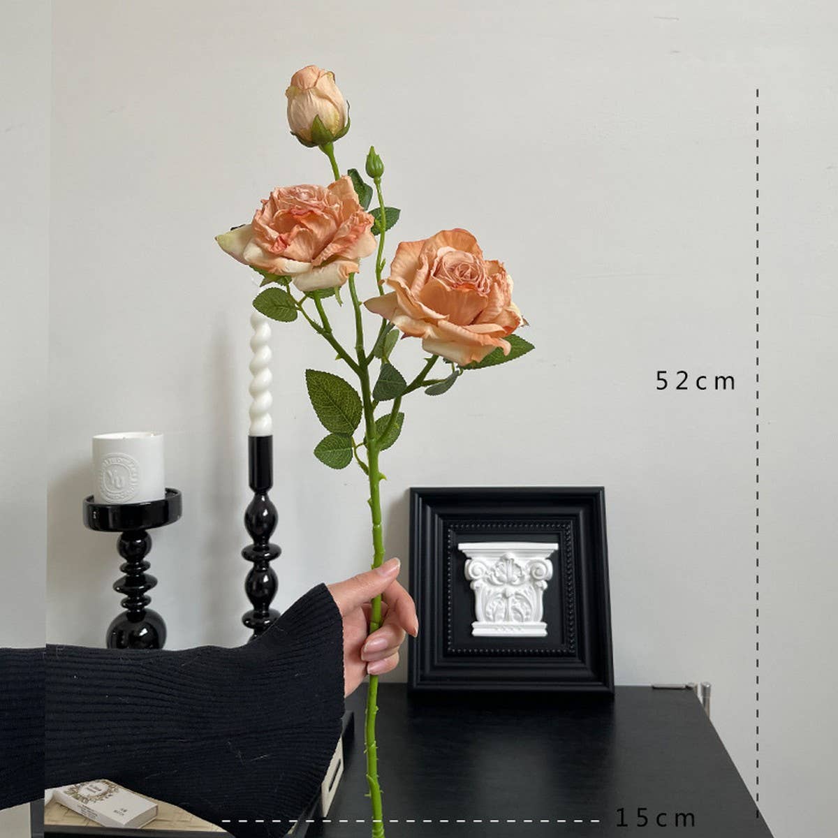 Vintage Dried-Look 3-Head Artificial Roses_Cwmm6464