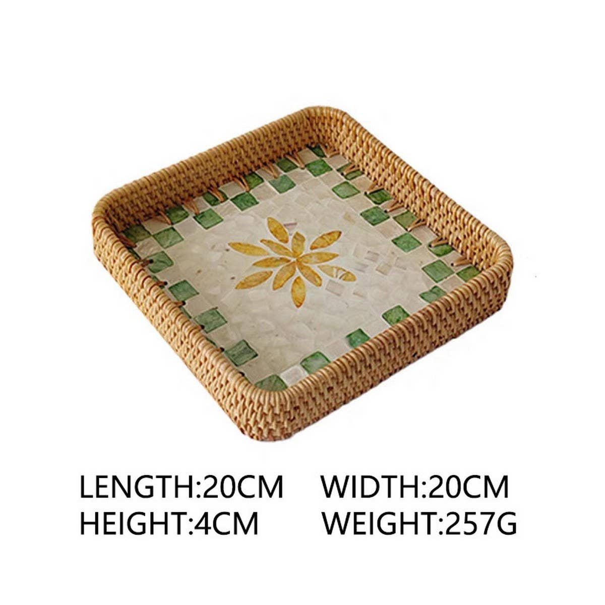 RATTAN COLORFUL SHELL CREATIVE HANDMADE FRUIT PLATE_CWMM4398