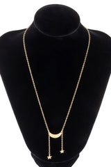SIMPLE MOON STAR METAL TASSEL NECKLACE_CWAJE0018