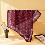 Geometric Herringbone Cotton Linen Square Scarf_Cwasc03433