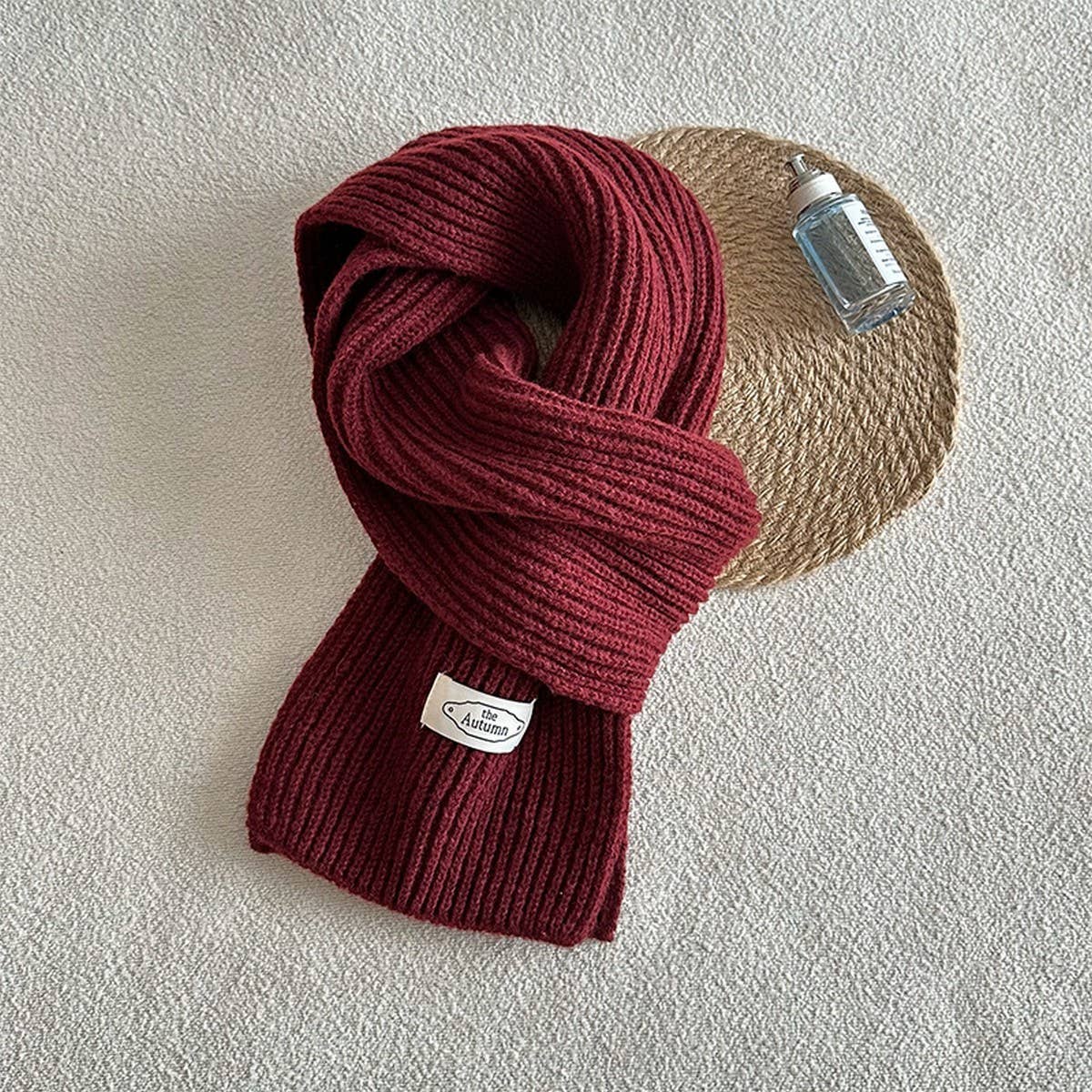 SOLID COLOR KNIT SCARF UNISEX WINTER ESSENTIAL_CWASC2280