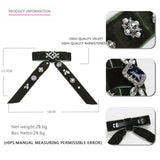 Vintage Crystal Hairpin Velvet Bow Hair Accessory