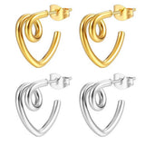 18K GOLD LOVE HEART EARRINGS FOR WOMEN_CWAJE0555